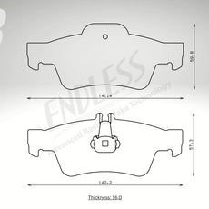 Endless Bremsbeläge Hinterachse für Mercedes Art. A14280
