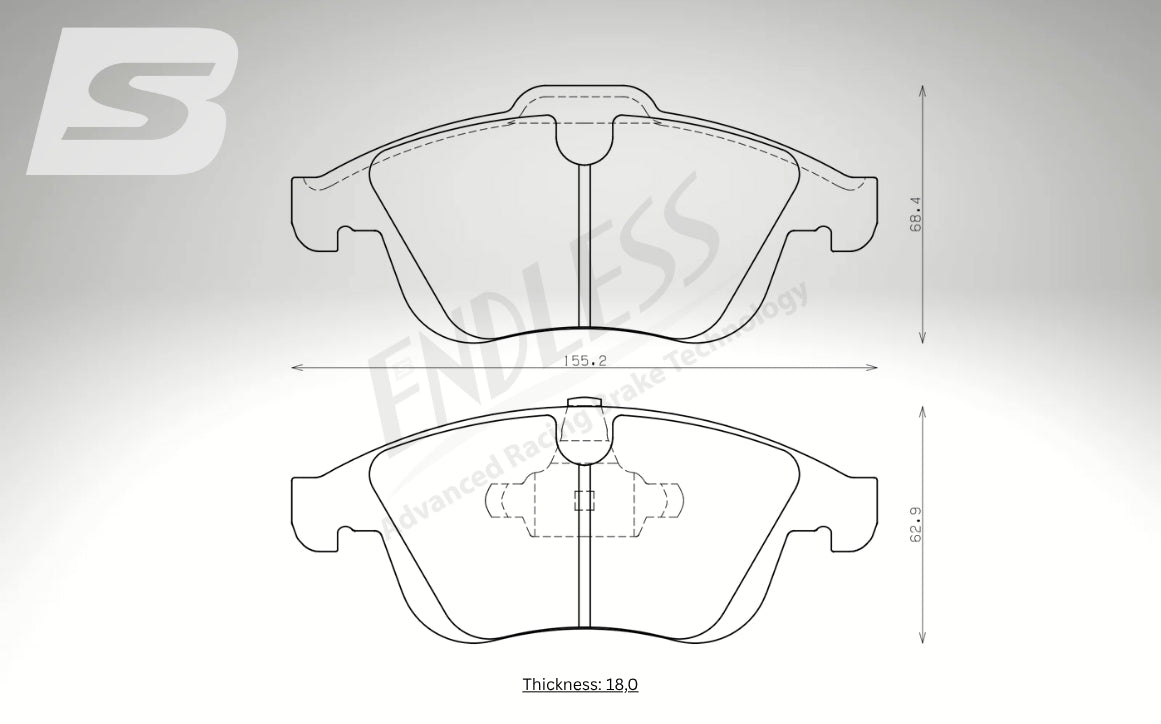 Endless Bremsbeläge Vorderachse für Renault Art. A23420