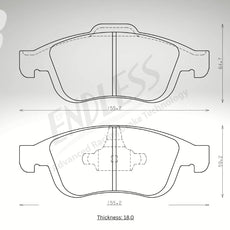 Endless Bremsbeläge Vorderachse für Renault Art. A23470