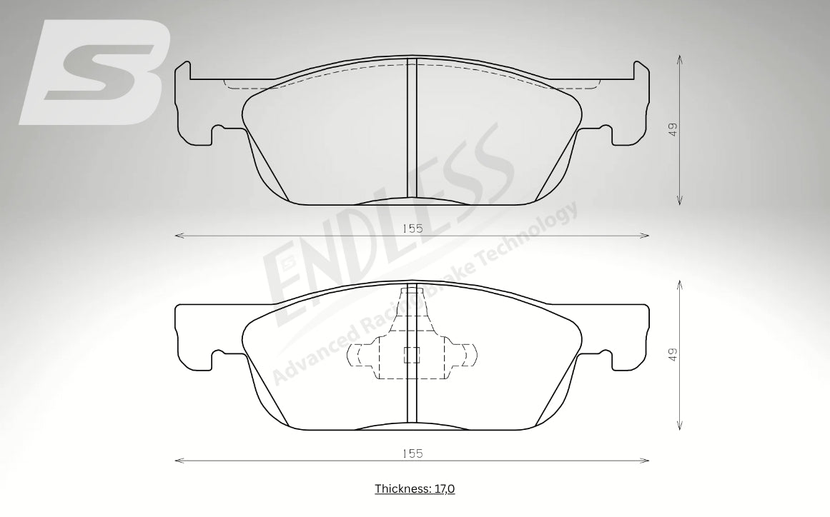 Endless Bremsbeläge Vorderachse für Renault Art. A23620