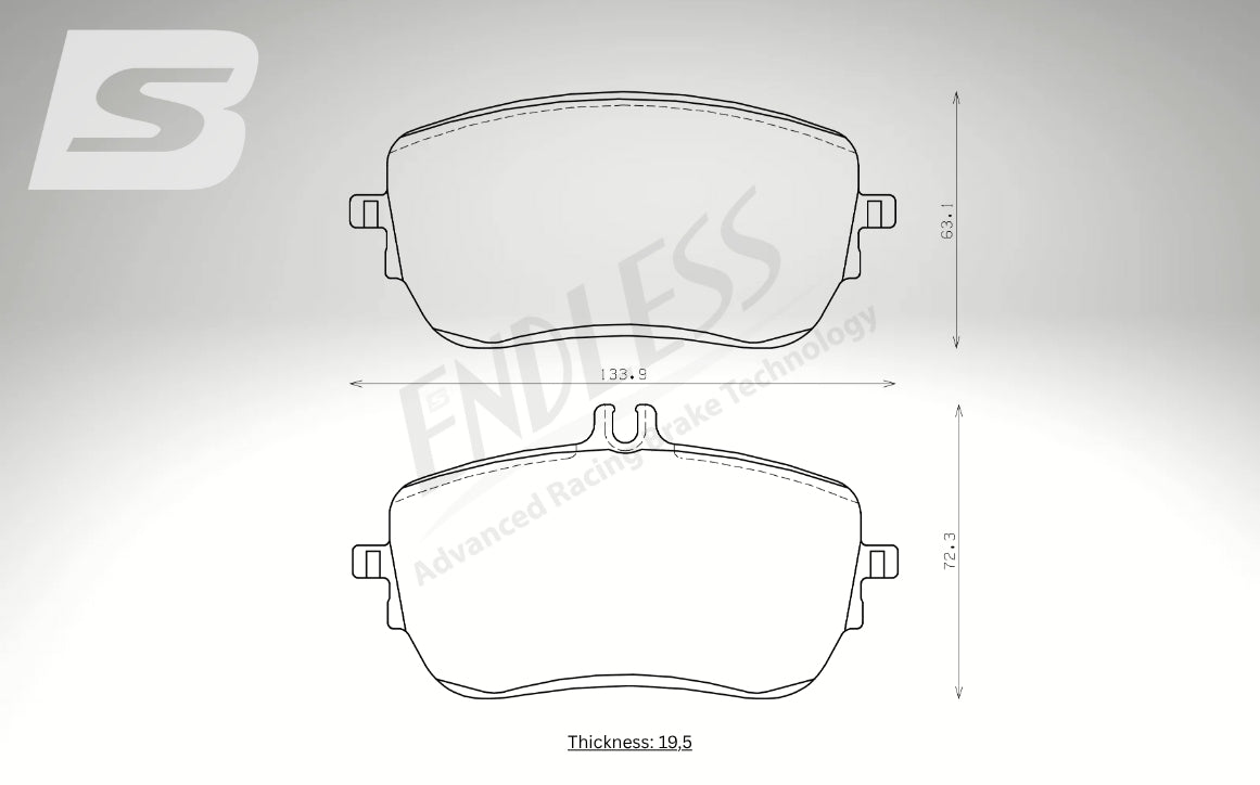 Endless Bremsbeläge Vorderachse für Mercedes Art. A23950