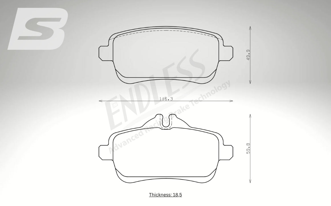 Endless Bremsbeläge Hinterachse für Mercedes Art. A24310