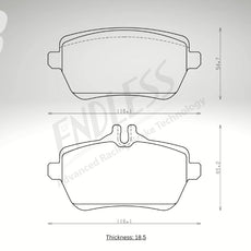 Endless Bremsbeläge Hinterachse für Mercedes Art. A24350