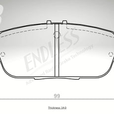 Endless Bremsbeläge Hinterachse für Fiat Art. A24640