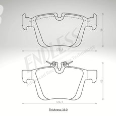 Endless Bremsbeläge Hinterachse für Mercedes Art. A24670
