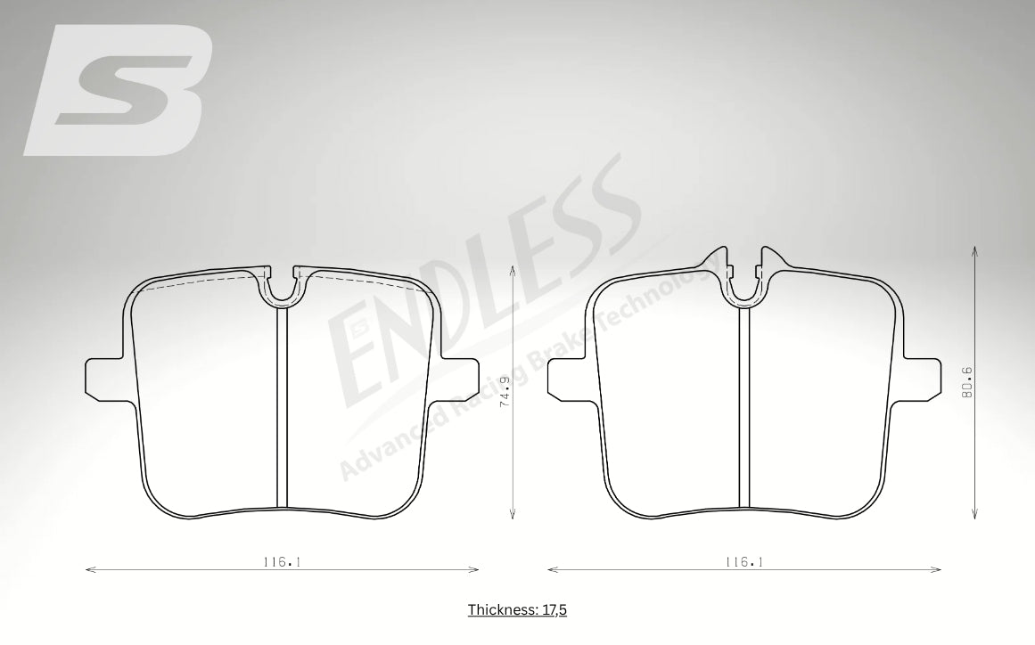 Endless Bremsbeläge Hinterachse für BMW Art. A34030