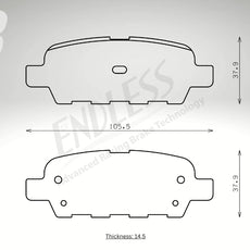 Endless Bremsbeläge Hinterachse für Suzuki Art. B34890