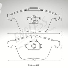 Endless Bremsbeläge Vorderachse für Mazda Art. B43550