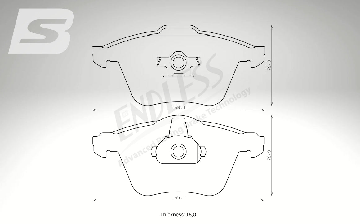 Endless Bremsbeläge Vorderachse für Saab Art. B43550