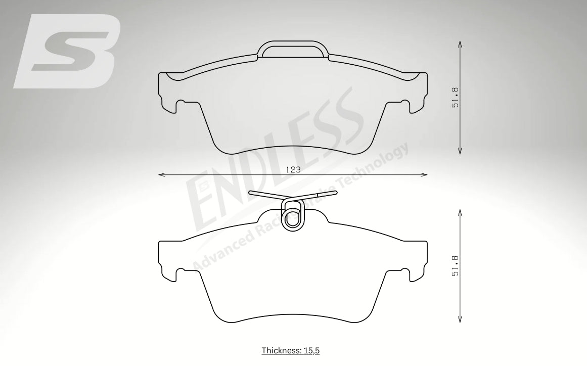 Endless Bremsbeläge Hinterachse für Volvo Art. B44560