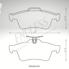 Endless Bremsbeläge Hinterachse für Citroen Art. B44560