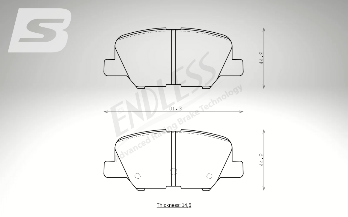 Endless Bremsbeläge Hinterachse für Mazda Art. B44980