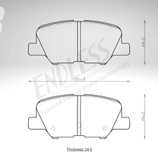 Endless Bremsbeläge Hinterachse für Peugeot Art. B44980