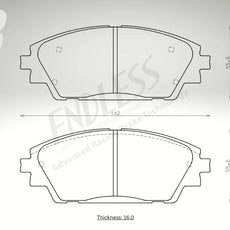 Endless Bremsbeläge Vorderachse für Lexus Art. B53100