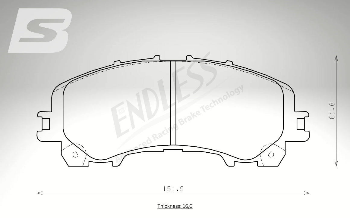 Endless Bremsbeläge Vorderachse für Nissan Art. B53230