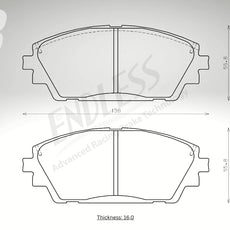Endless Bremsbeläge Vorderachse für Mazda Art. B53560