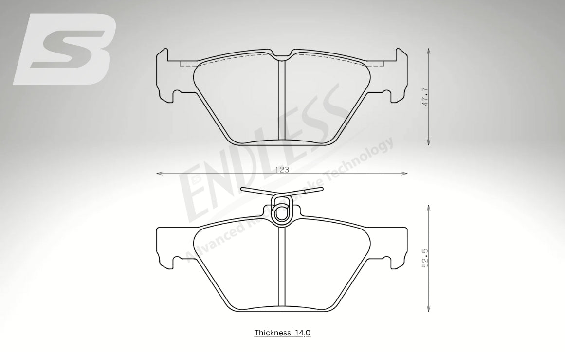 Endless Bremsbeläge Hinterachse für Subaru Art. B54000
