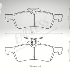 Endless Bremsbeläge Hinterachse für Honda Art. B54170