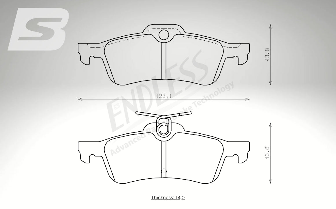 Endless Bremsbeläge Hinterachse für Daihatsu Art. B54170