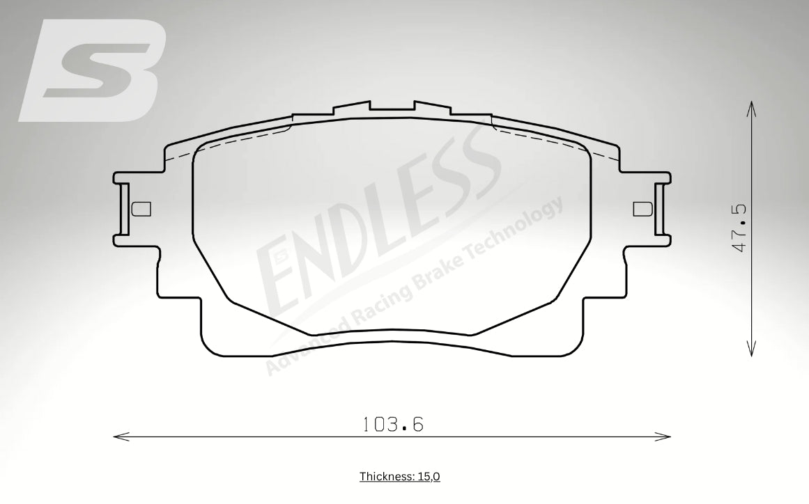 Endless Bremsbeläge Hinterachse für Toyota Art. B54340