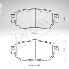 Endless Bremsbeläge Hinterachse für Nissan Art. B54510