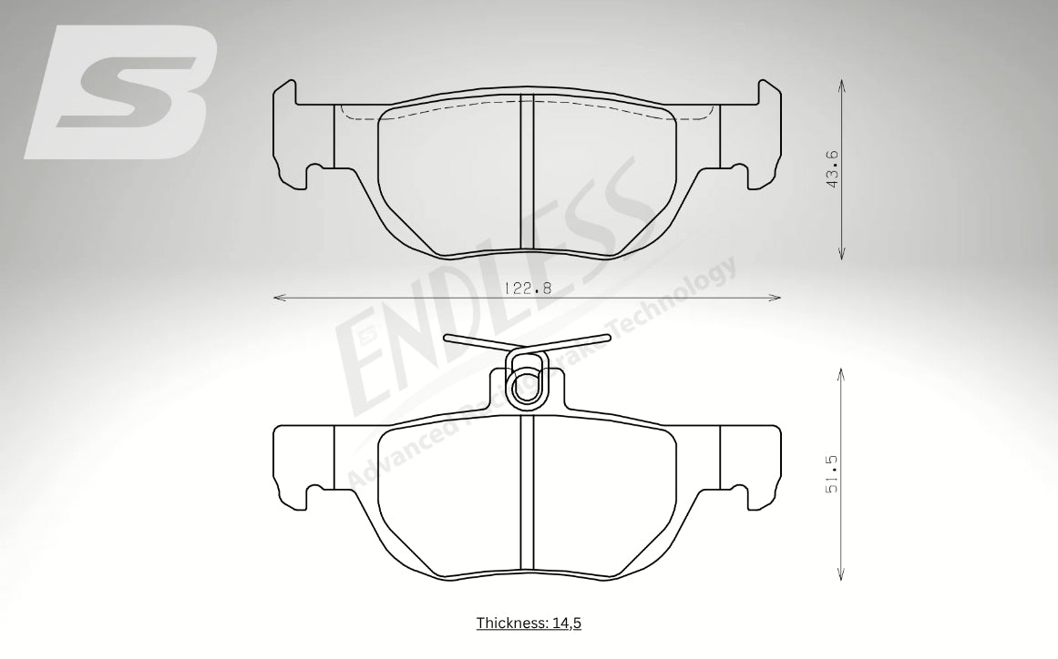 Endless Bremsbeläge Hinterachse für Mazda Art. B54570