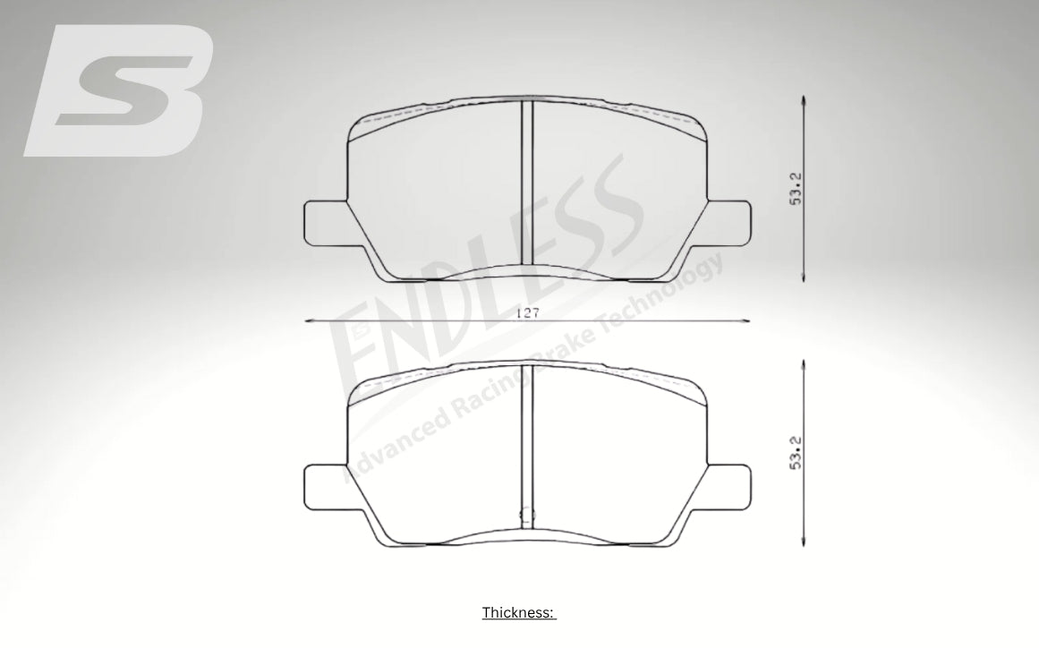 Endless Bremsbeläge Hinterachse für Tesla Art. C140240