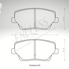 Endless Bremsbeläge Hinterachse für Hyundai Art. C84220